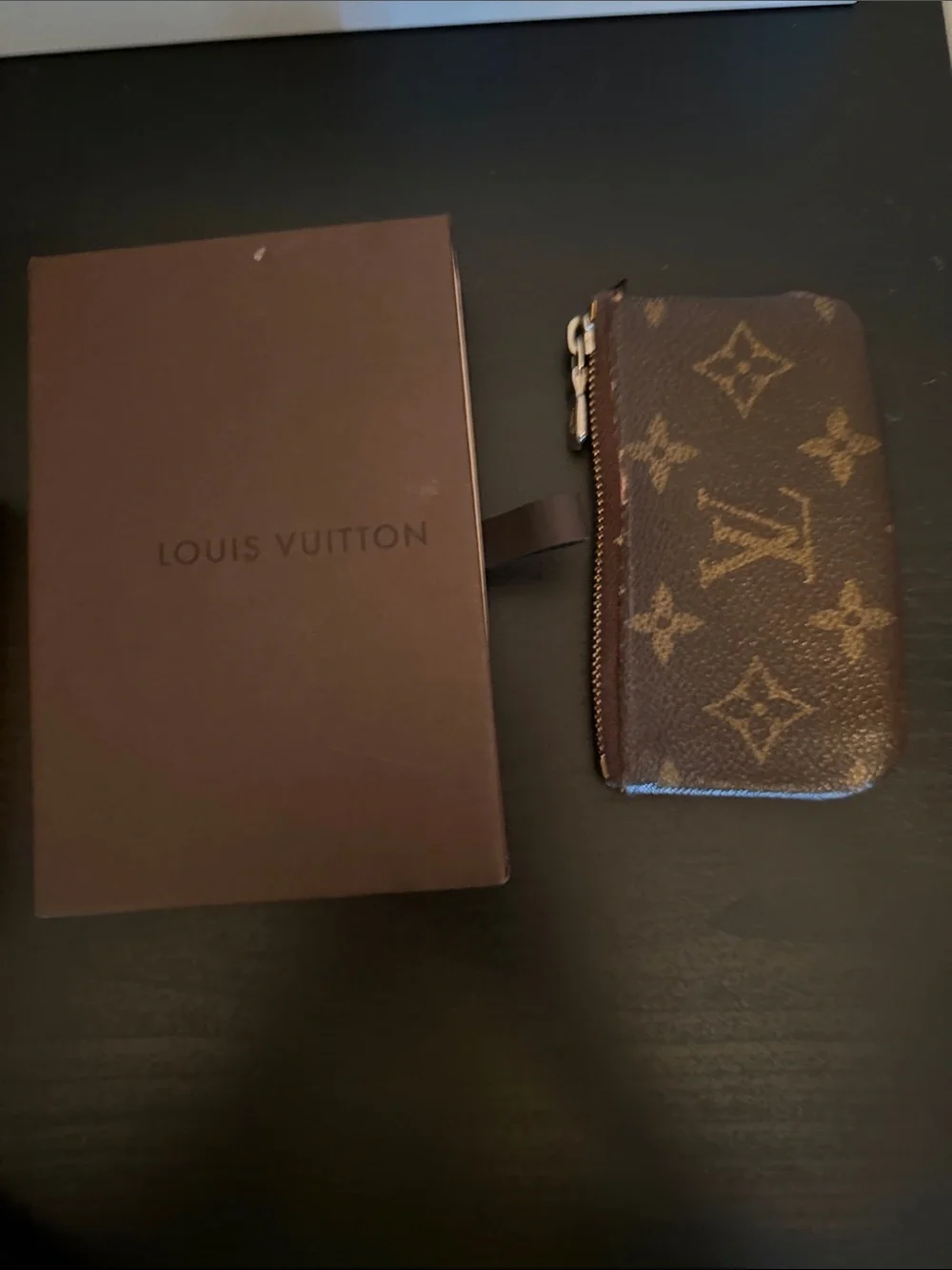 Louis Vuitton Monogram Canvas Key Pouch in Brown and Gold